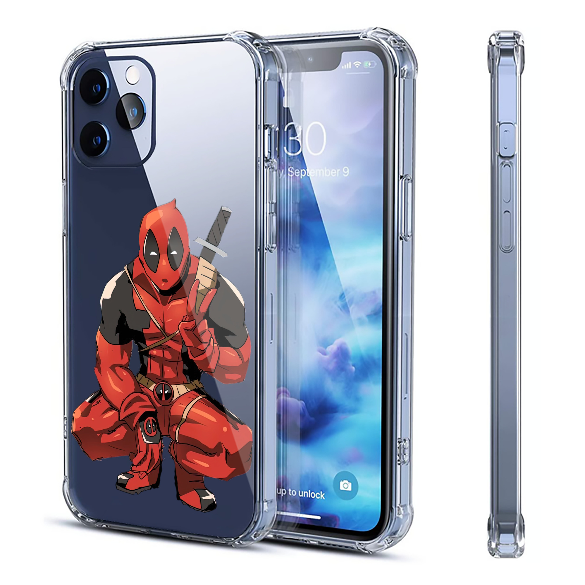 （画像用） Deadpool デッドプール 【iPhone 12シリーズ対応】透明スマホケース（クリアソフトケース）